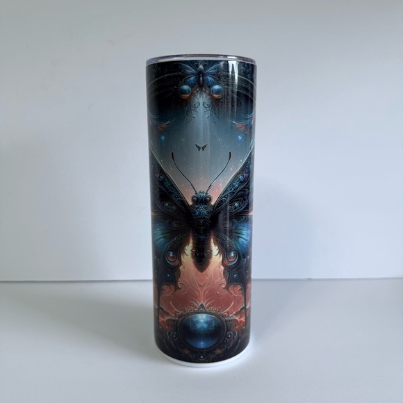 Gothic Dark Butterfly 20oz Skinny Tumbler - Picture 2 of 4